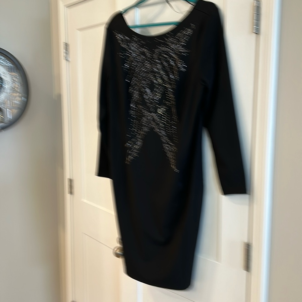 thalia Black ponte dress long sleeves